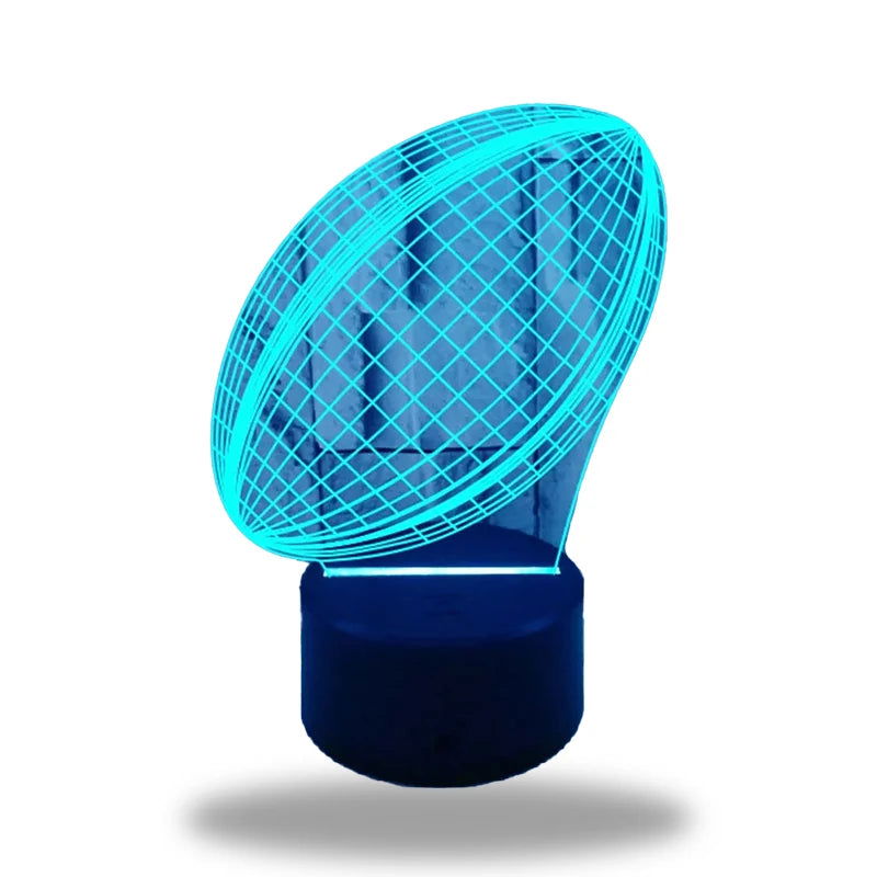 RugbyGlow – Lampe de rugby à illusion 3D dynamique avec couleurs télécommandées
