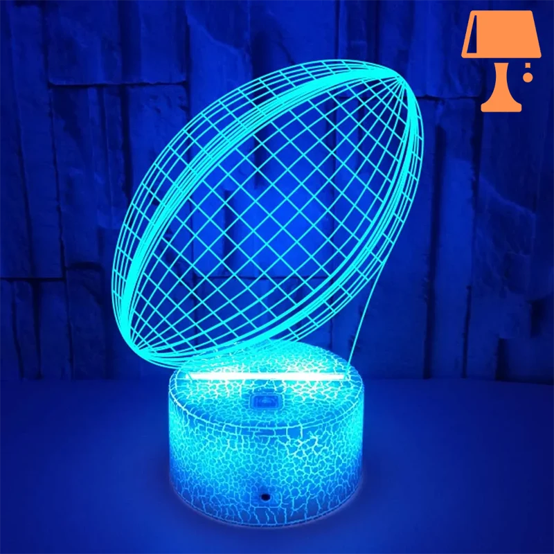 RugbyGlow – Lampe de rugby à illusion 3D dynamique avec couleurs télécommandées