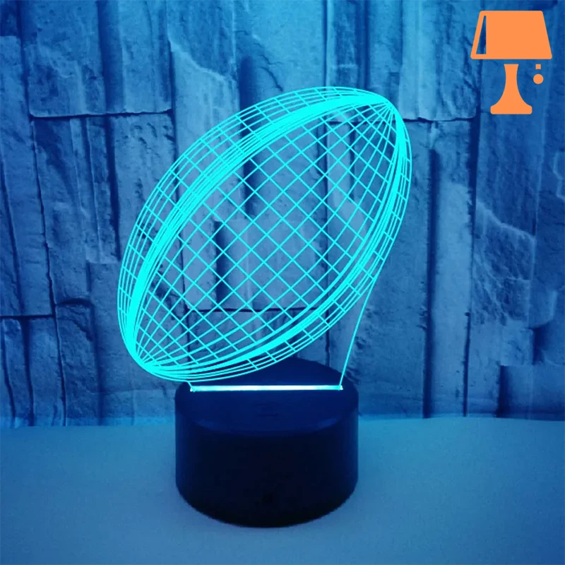 RugbyGlow – Lampe de rugby à illusion 3D dynamique avec couleurs télécommandées