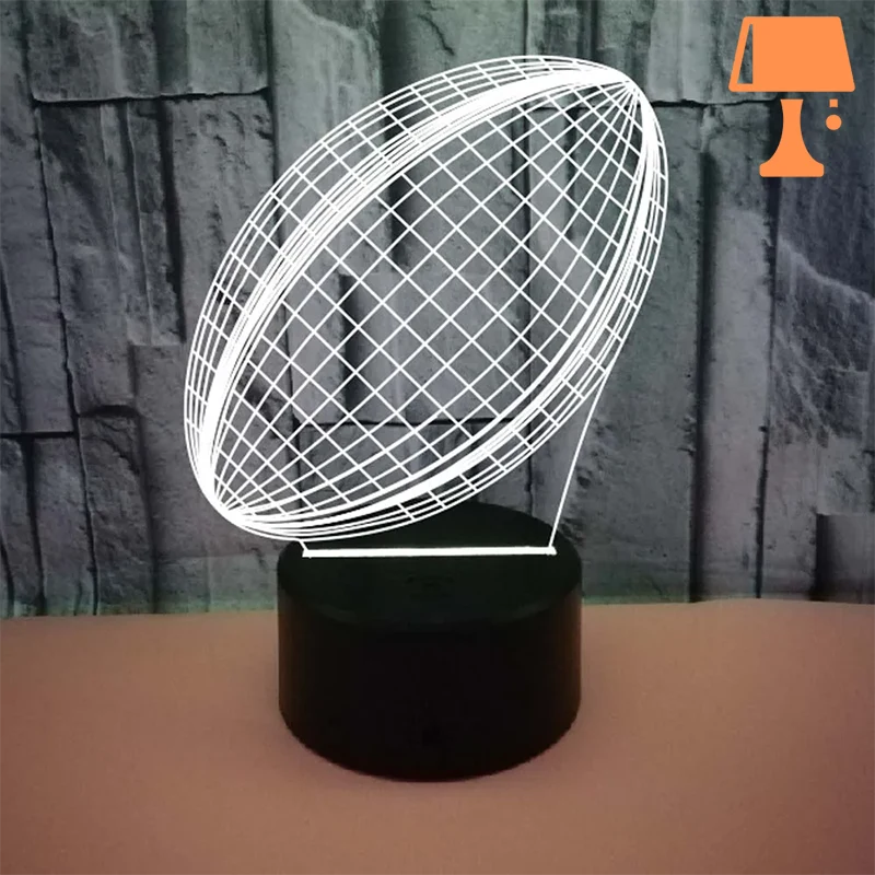 RugbyGlow – Lampe de rugby à illusion 3D dynamique avec couleurs télécommandées