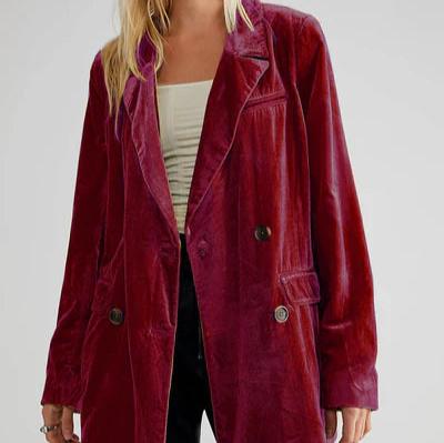 Veste en velours Sarina avec col en V