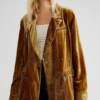 Veste en velours Sarina avec col en V