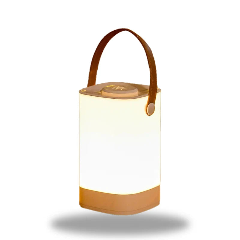 LumiCarry – Lampe de table LED portable avec poignée en cuir