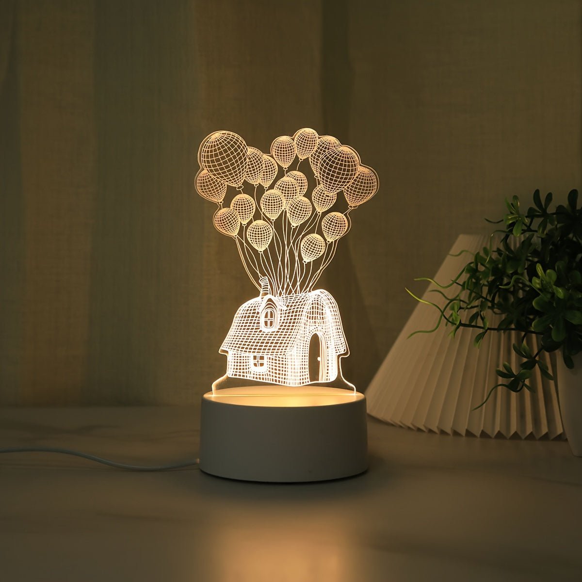 SkyGlow Ballonhuis 3D Lampe LED Lampe de Nuit USB pour l'ambiance