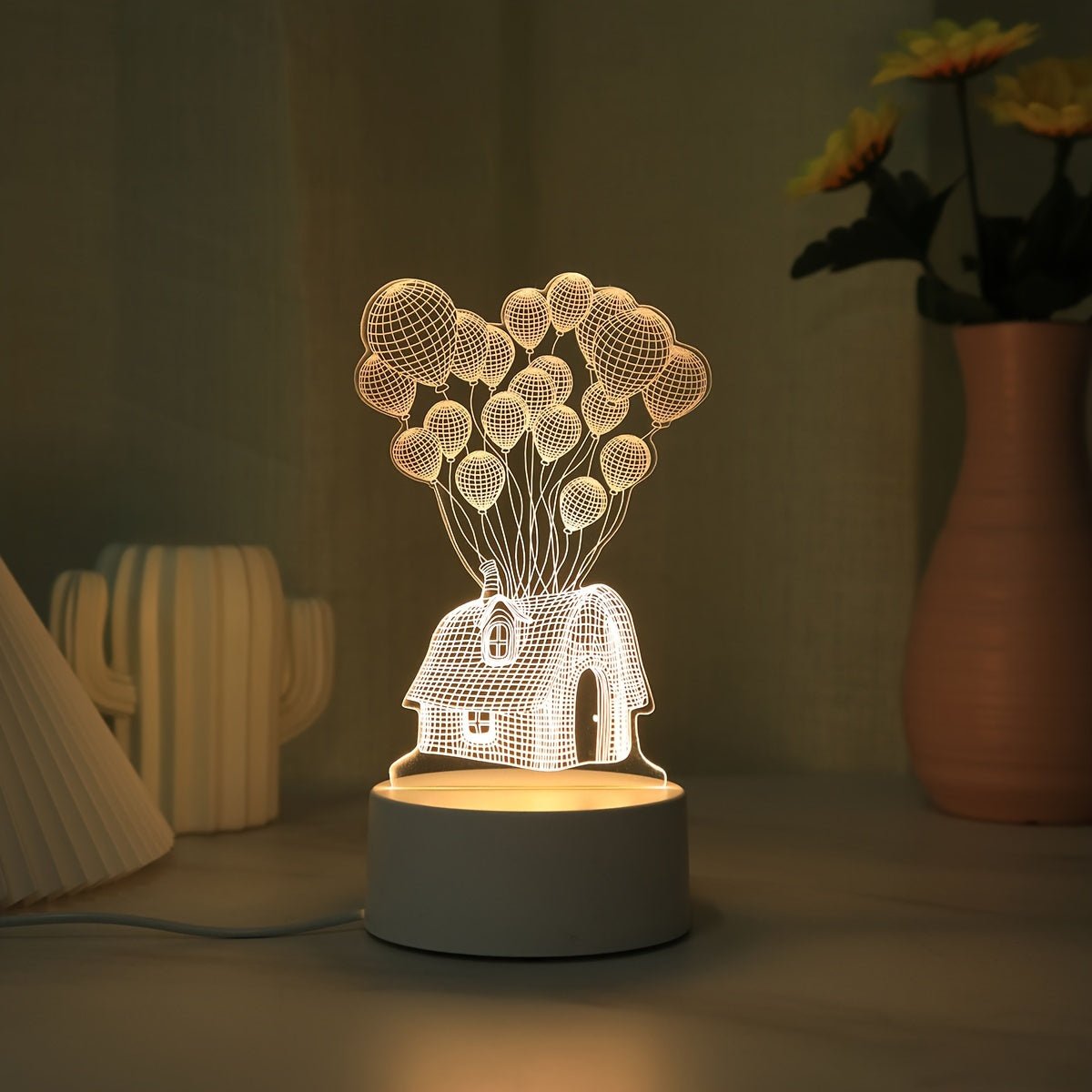 SkyGlow Ballonhuis 3D Lampe LED Lampe de Nuit USB pour l'ambiance