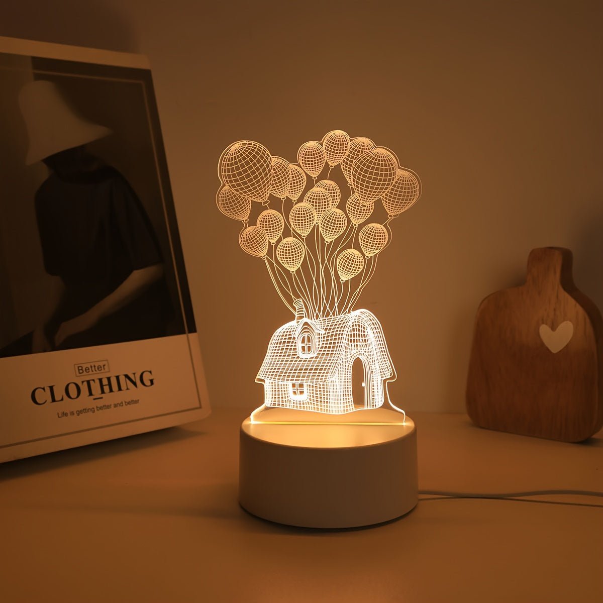 SkyGlow Ballonhuis 3D Lampe LED Lampe de Nuit USB pour l'ambiance