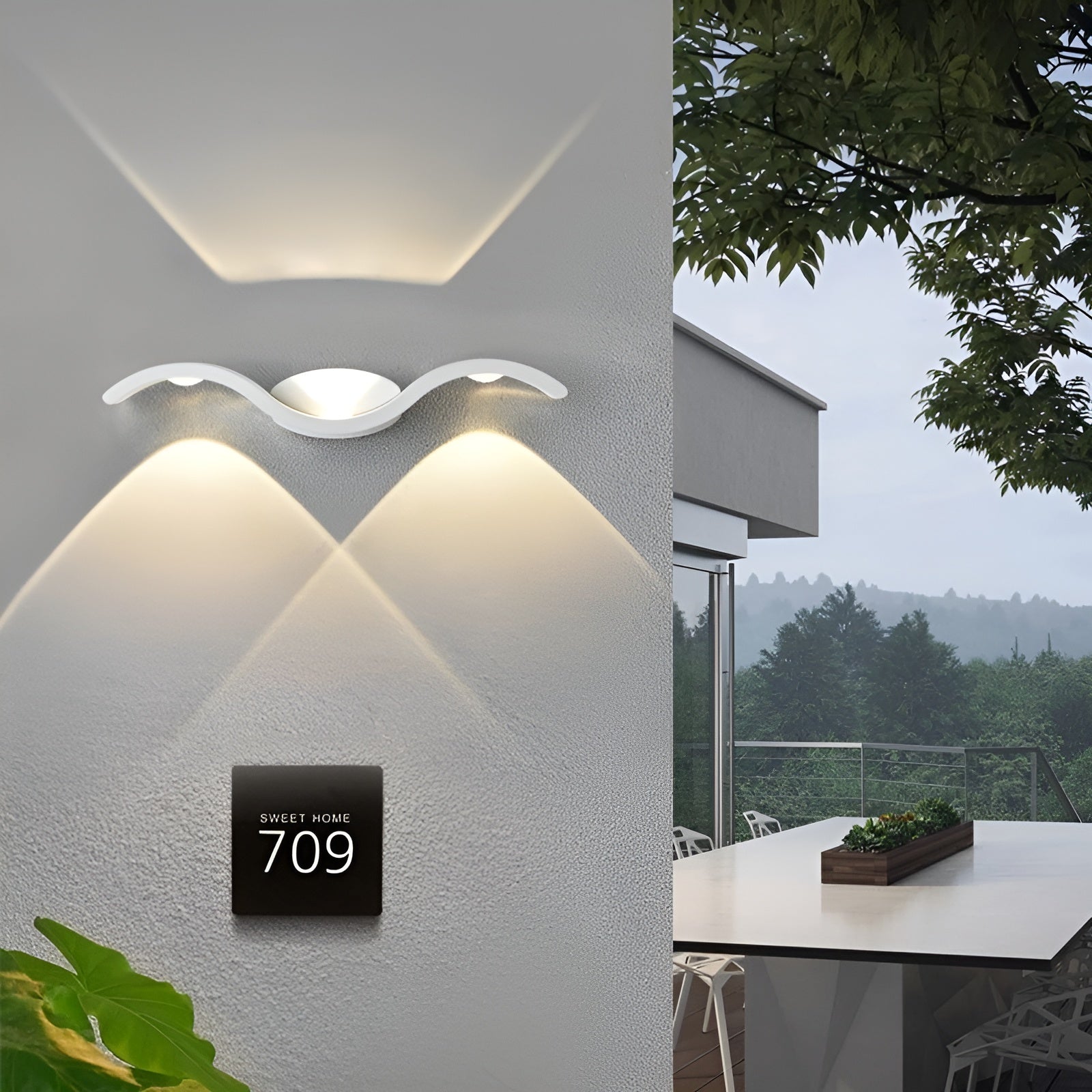 Applique murale LED moderne et étanche pour l'intérieur