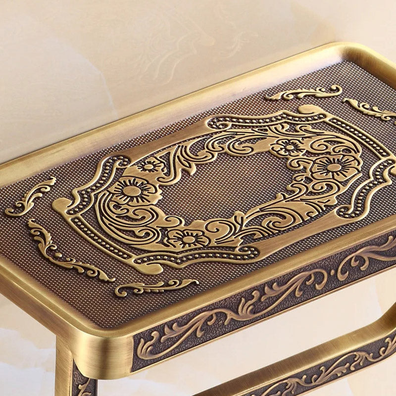 RegalHold - Support de papier toilette de style antique avec étagère