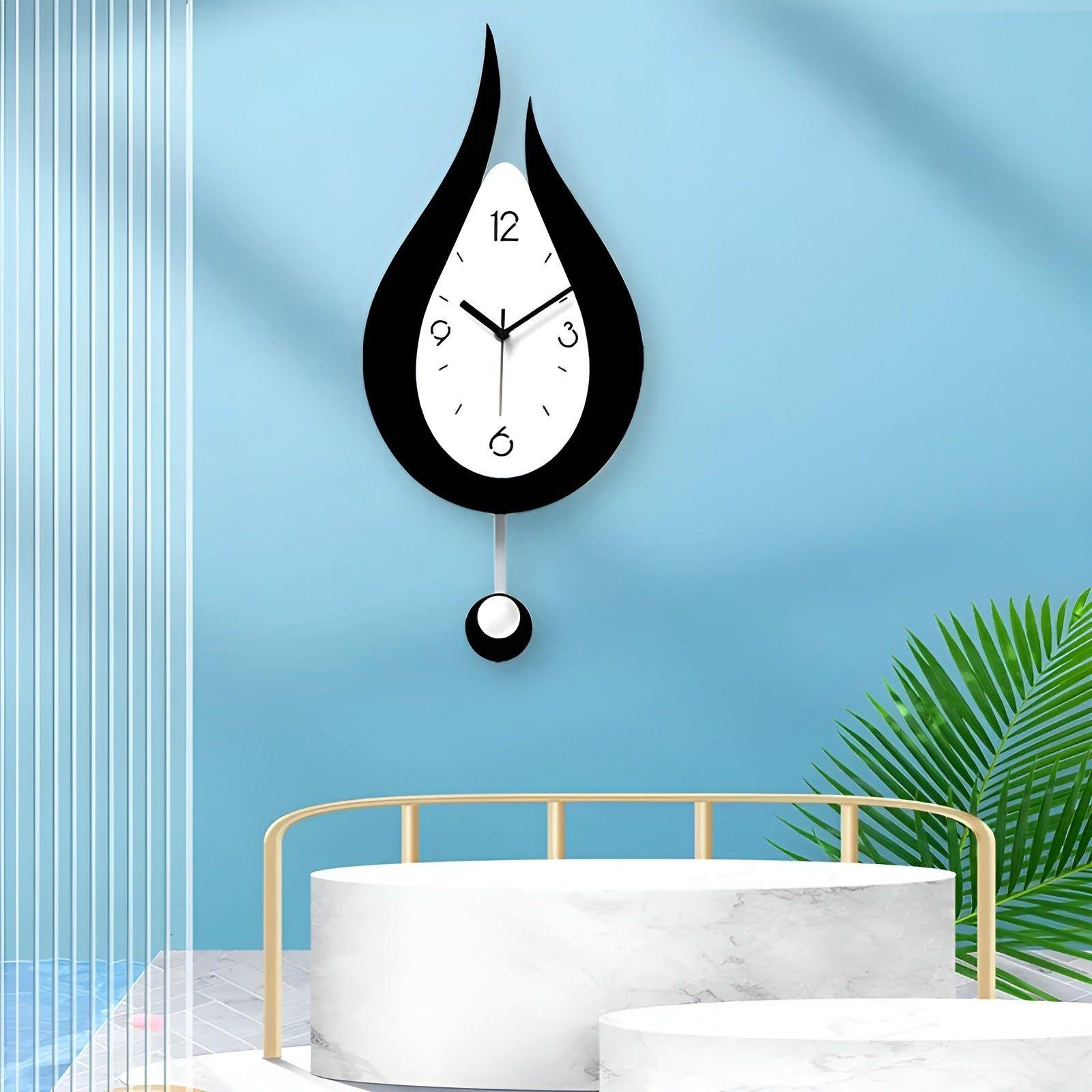 Horloge murale moderne en forme de goutte d'eau