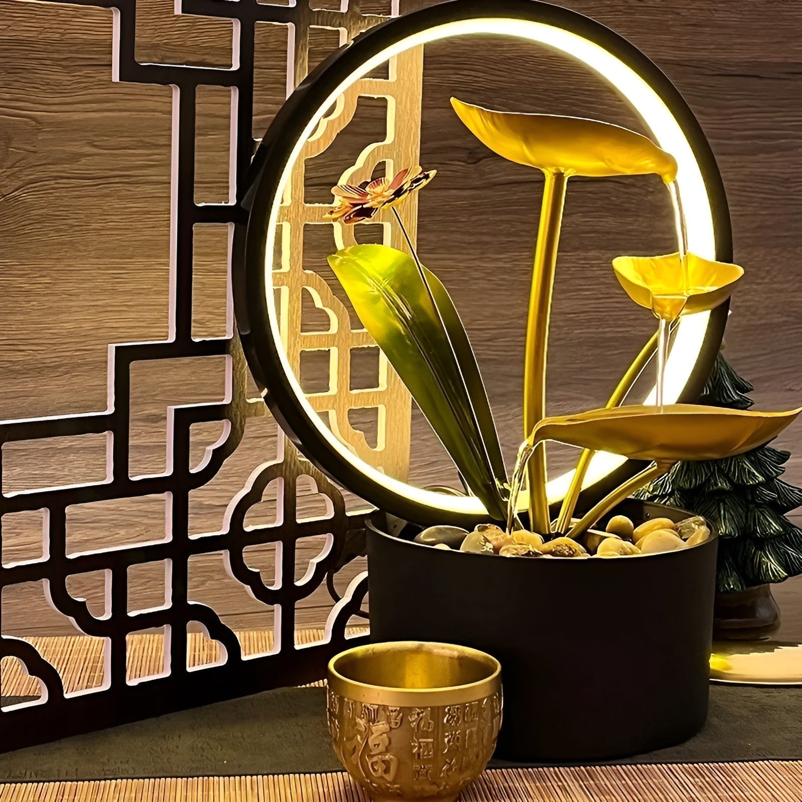 AquaGlow Lampe de chevet Élégante – Fonction d'Eau Apaisante et Lumière Douce