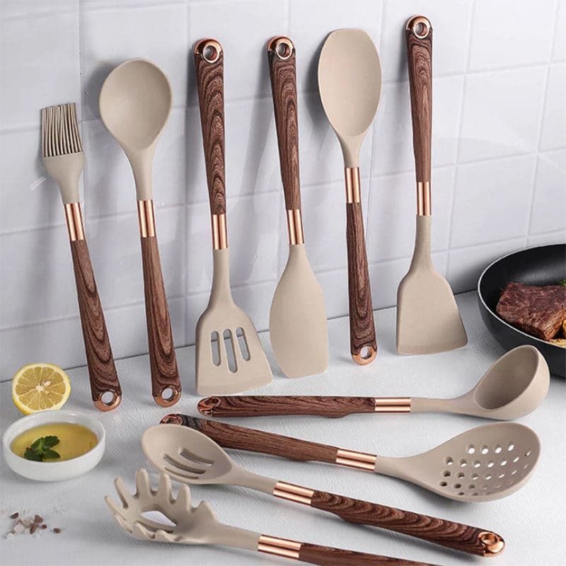 CulinaryEase - Ensemble d'ustensiles de cuisine en silicone