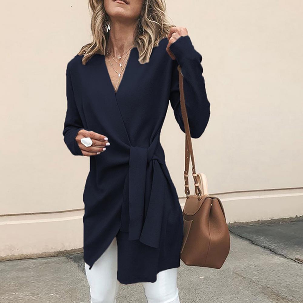 Zabel | Veste portefeuille longue élégante avec lien à la taille