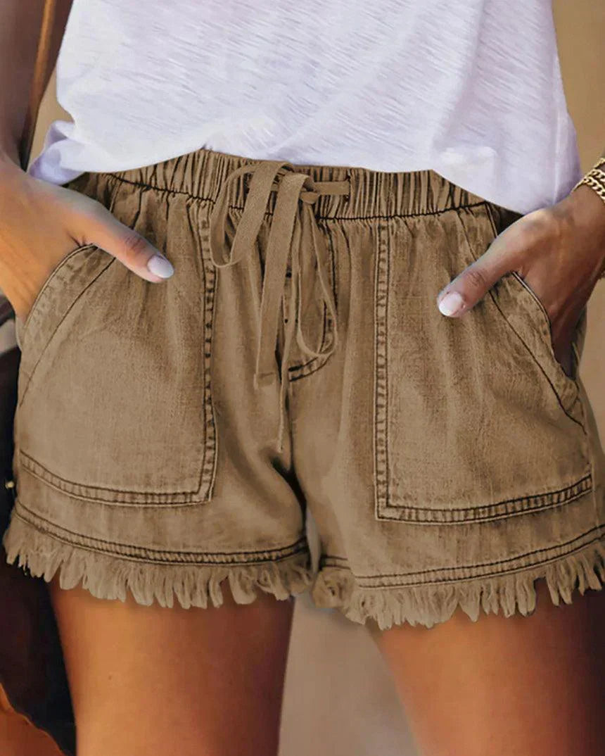 Shorts Chic Astrid avec cordon et coupe ajustée