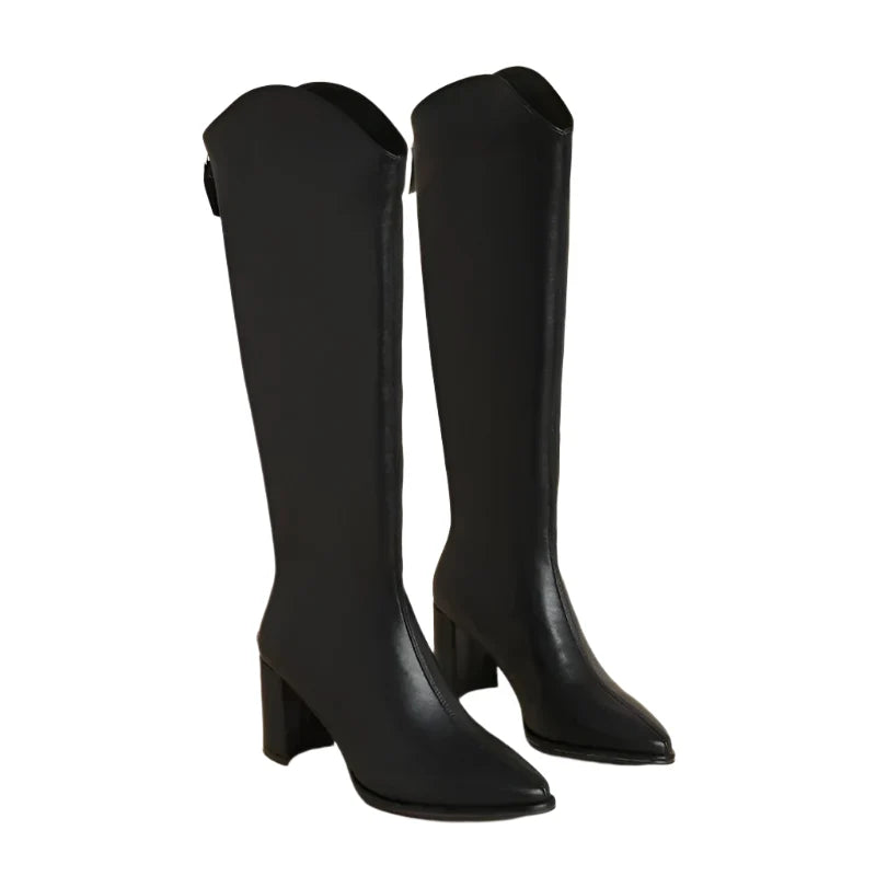Bottes genouillées Verona pour femmes – Élégantes bottines à embout pointu