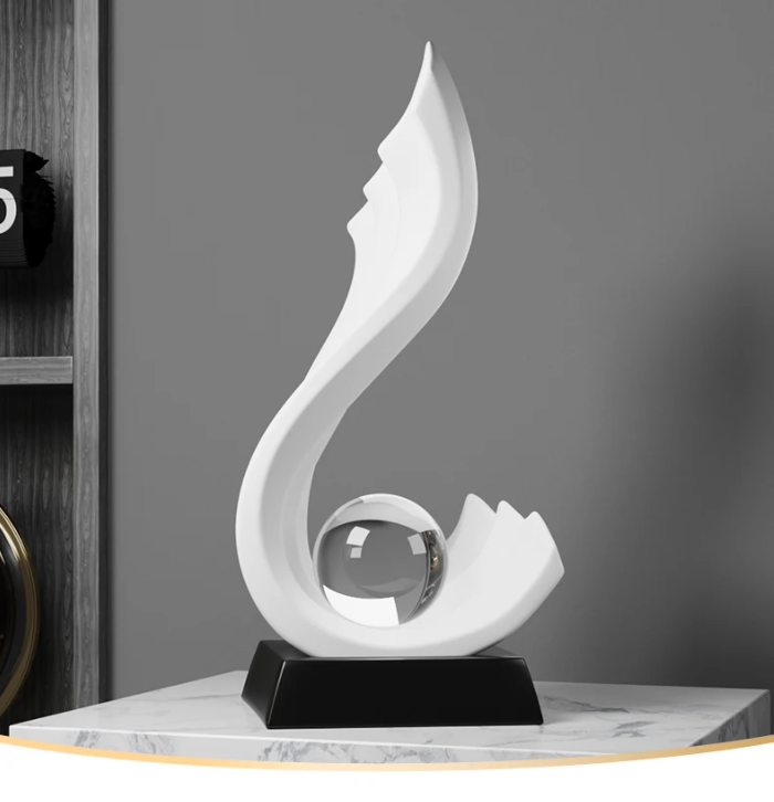 Sculpture d'accent en cristal de vague Yndefuld