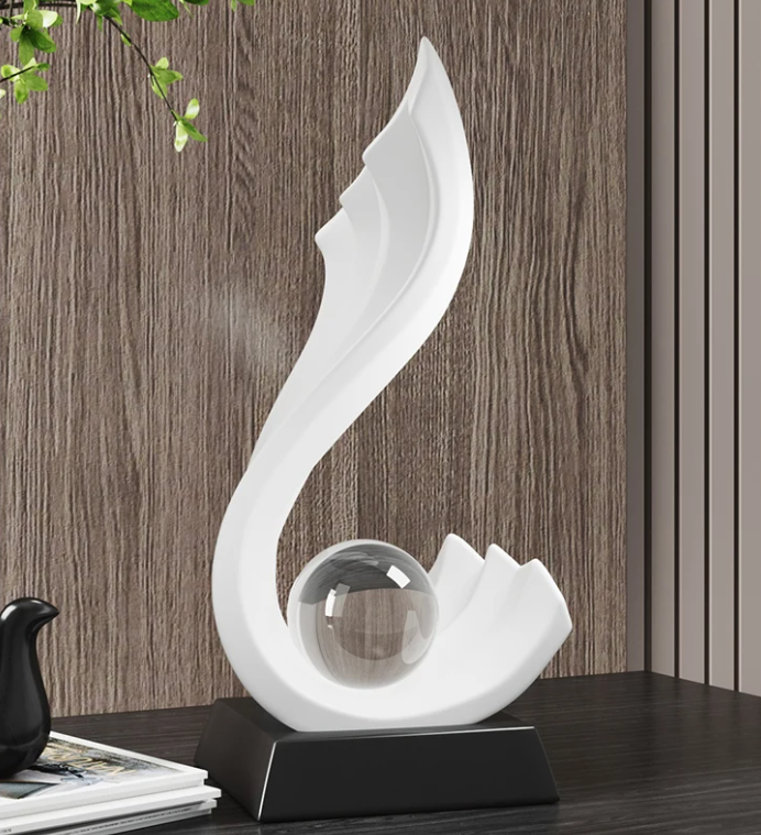 Sculpture d'accent en cristal de vague Yndefuld