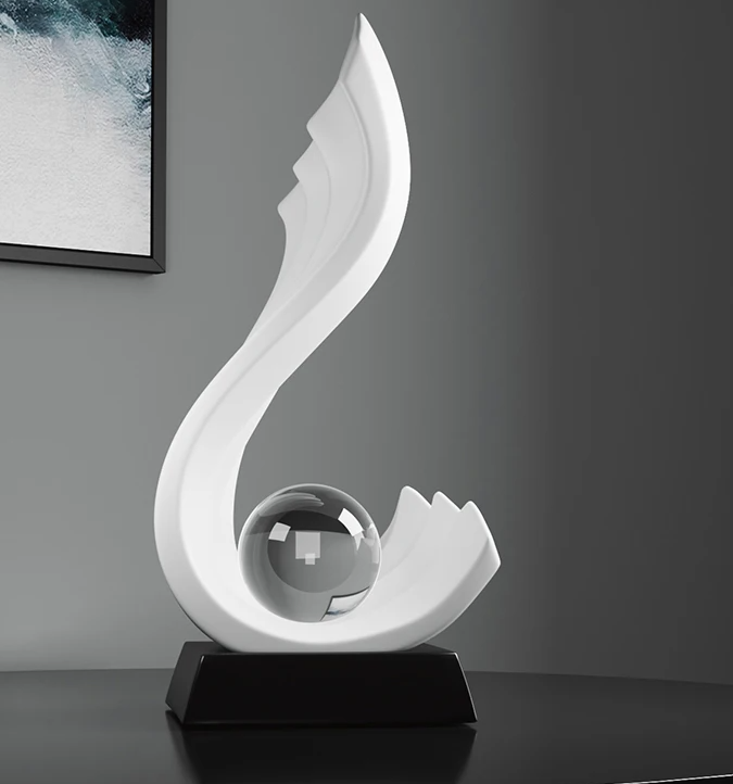 Sculpture d'accent en cristal de vague Yndefuld