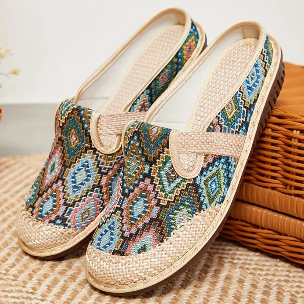 Elizabeth - Chaussures slip-on tissées boho-chic