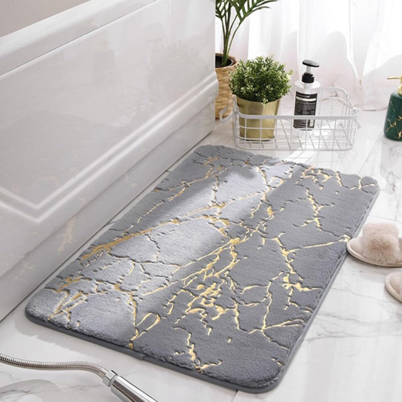 Tapis de bain antidérapant - Élégant tapis de bain avec design doré