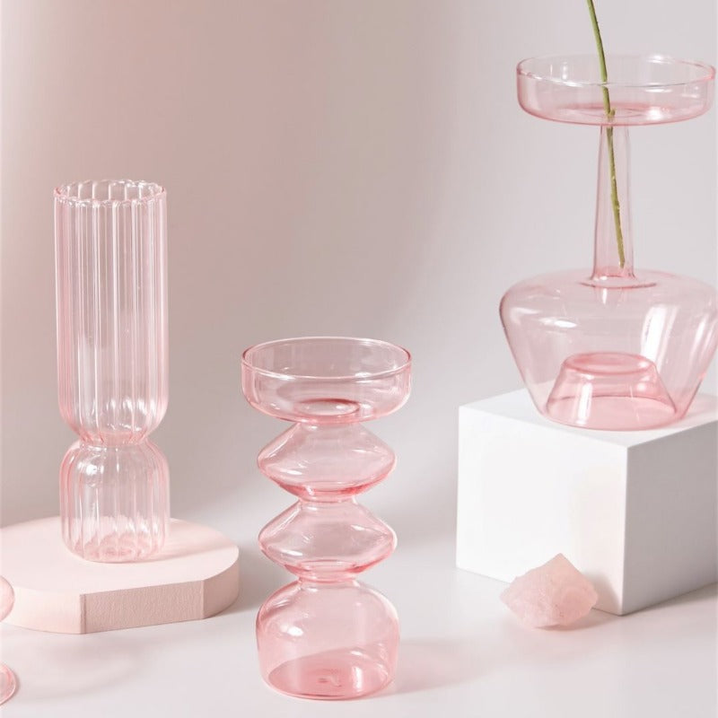 GlassAura - Bougeoirs et vases en verre faits à la main élégants