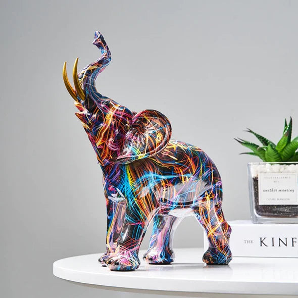 VibrantTrunk – Sculpture d'Art Éléphant Moderne