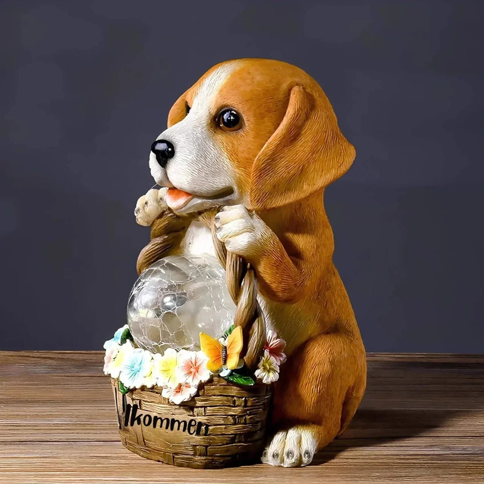 PuppyGlow – Lampe solaire de jardin avec un adorable design de chiot
