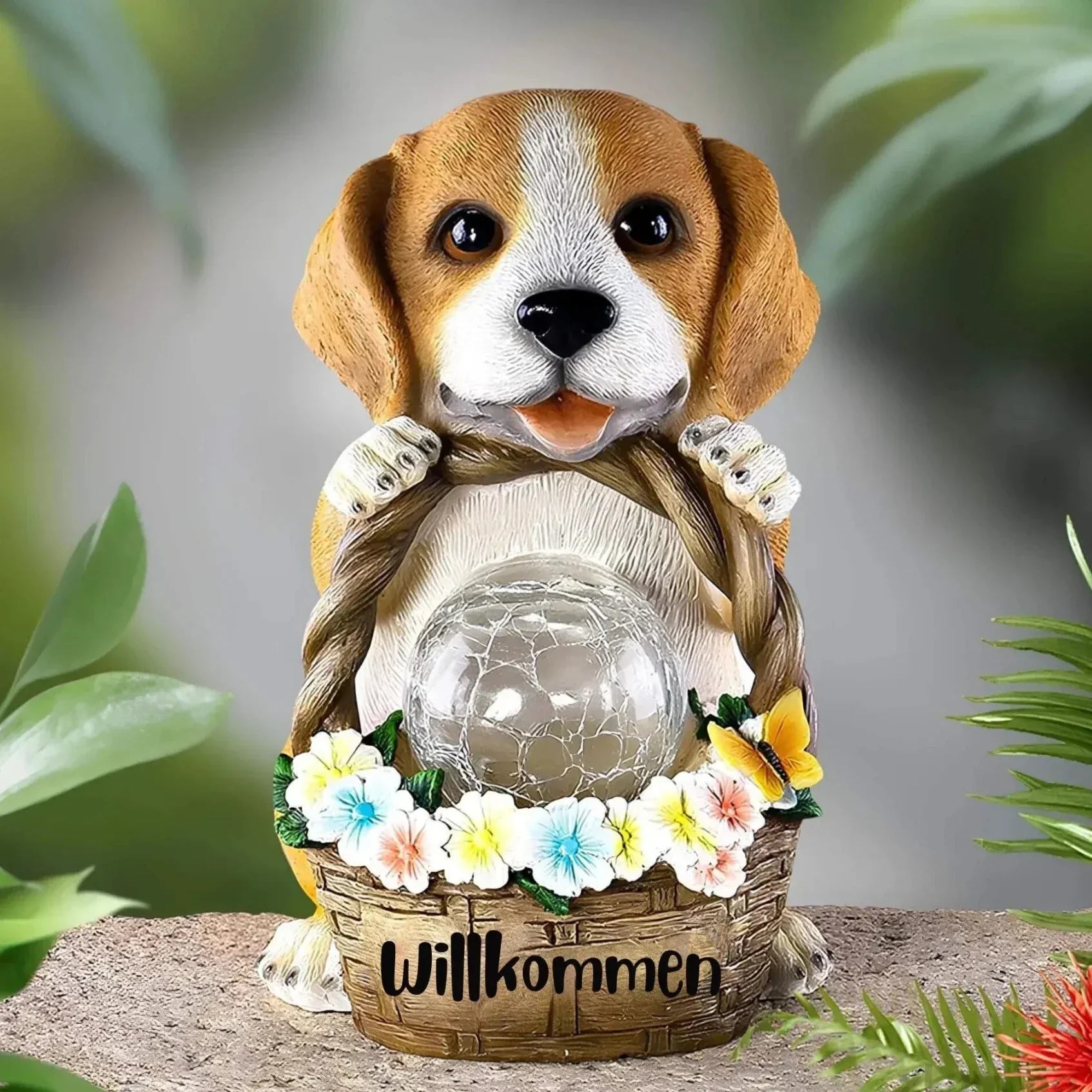 PuppyGlow – Lampe solaire de jardin avec un adorable design de chiot