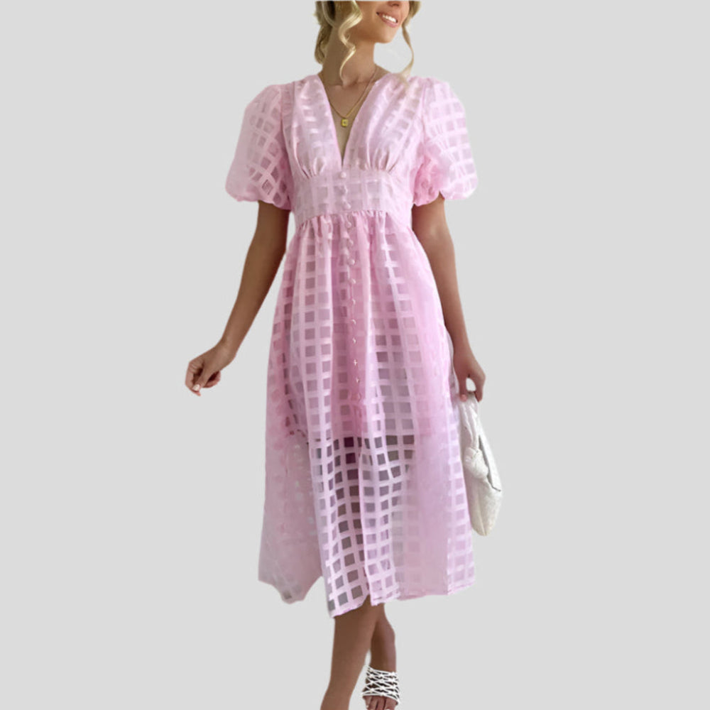 Livia – Ensemble d'été Yndefuldt avec jupe flottante et haut moulant