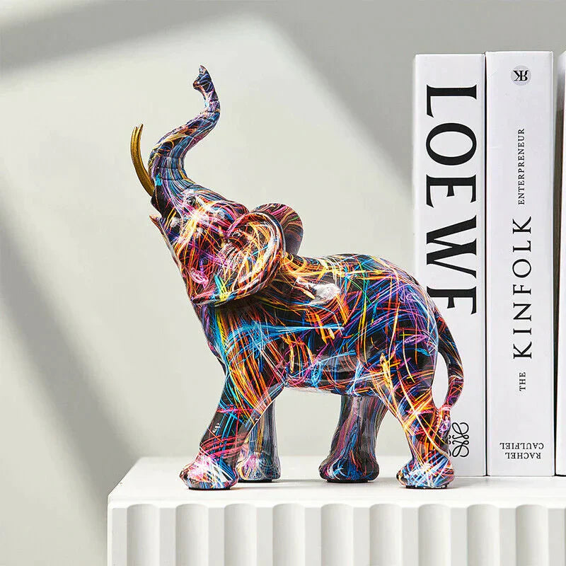 VibrantTrunk – Sculpture d'Art Éléphant Moderne