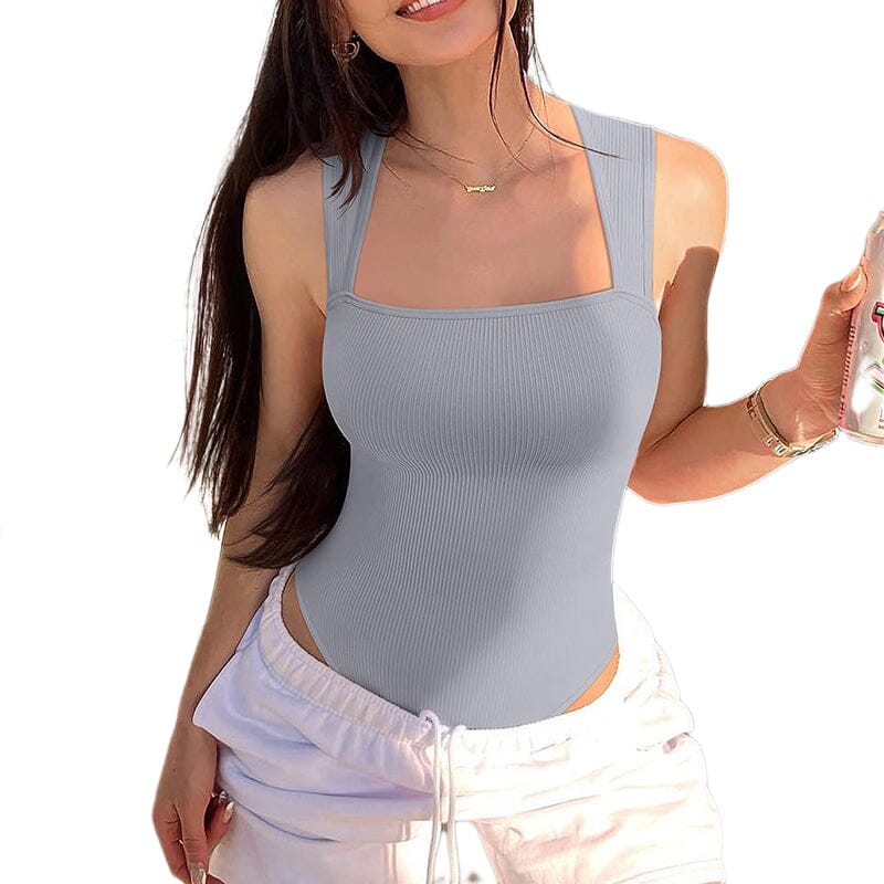 Liv - Body en maille sexy avec décolleté carré