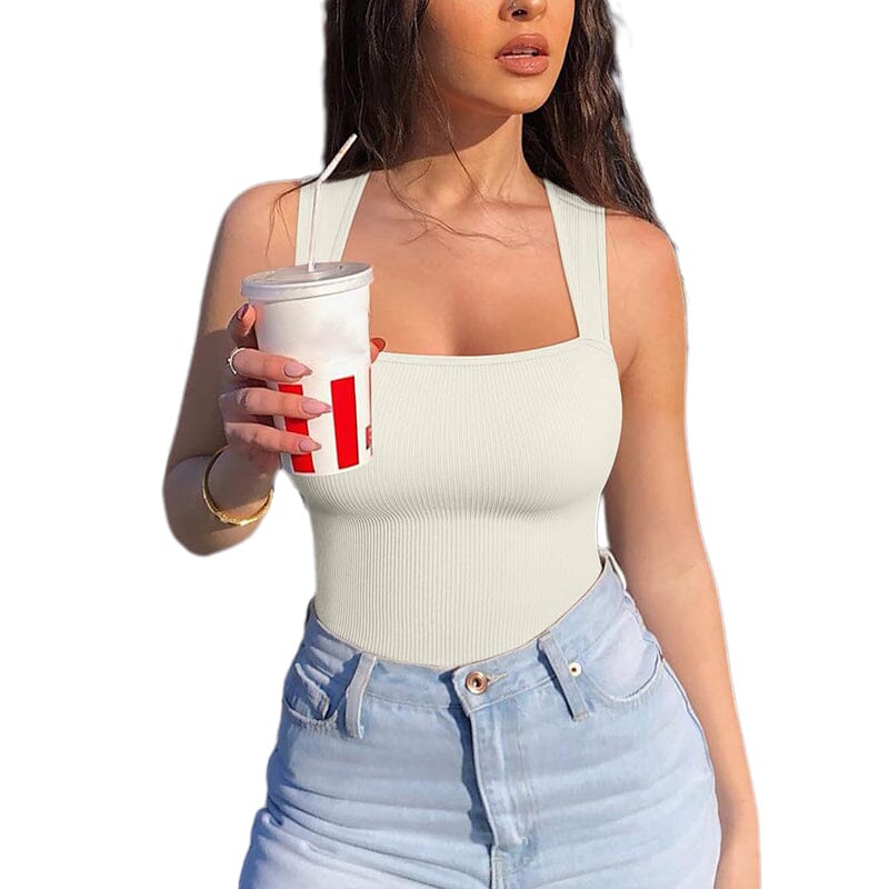 Liv - Body en maille sexy avec décolleté carré