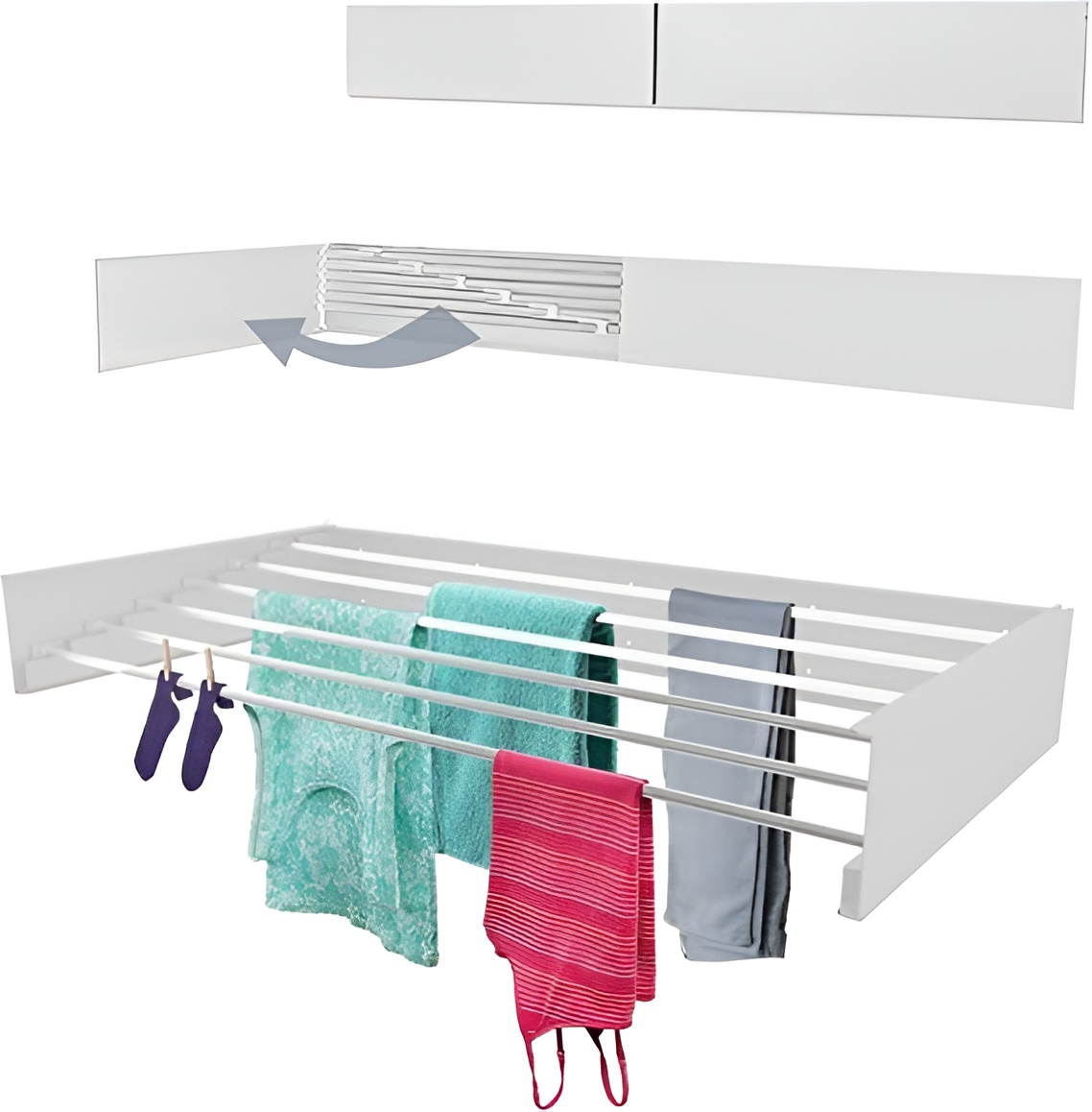 DrySmart - Sèche-linge mural extensible pour vêtements
