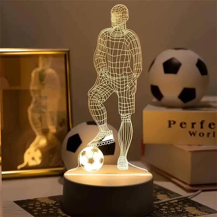 Lampe de table LED pour joueur de football StrikerLite 3D – Illusion lumineuse sportive pour la décoration