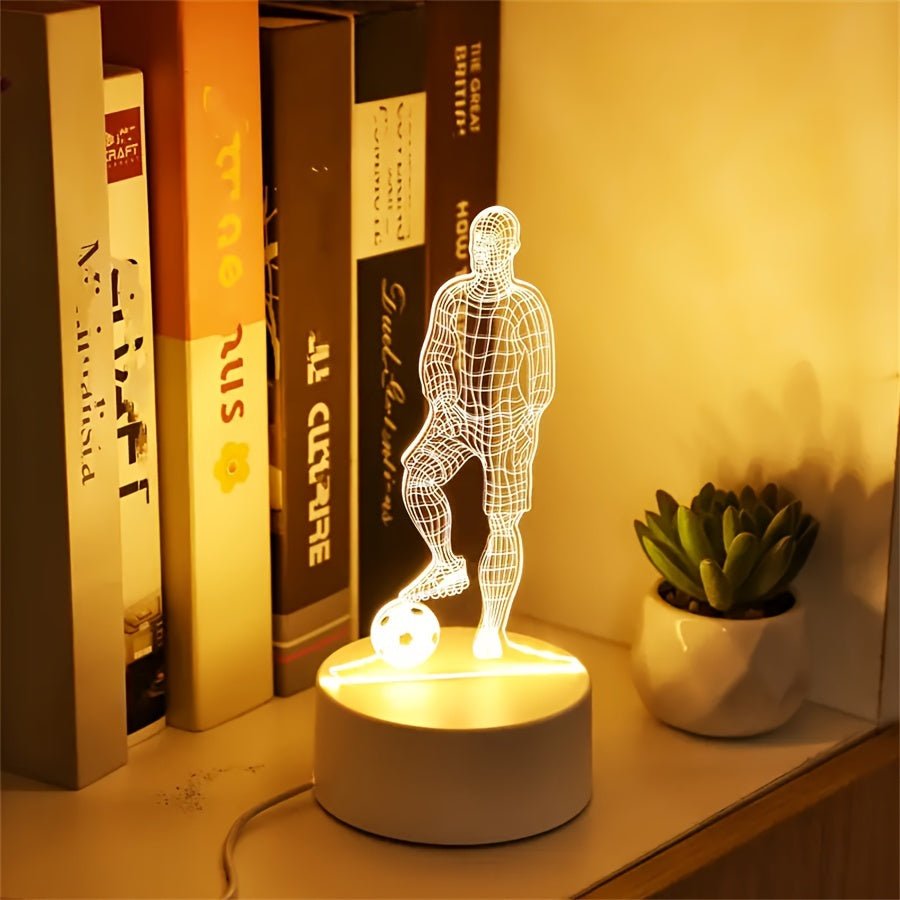 Lampe de table LED pour joueur de football StrikerLite 3D – Illusion lumineuse sportive pour la décoration