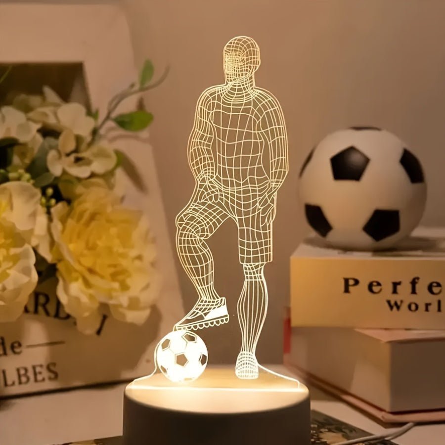 Lampe de table LED pour joueur de football StrikerLite 3D – Illusion lumineuse sportive pour la décoration
