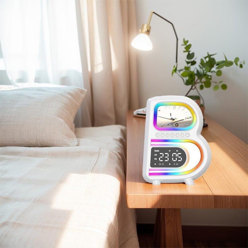 BrightB - Lampe de bureau LED Lettre B avec horloge et étagère