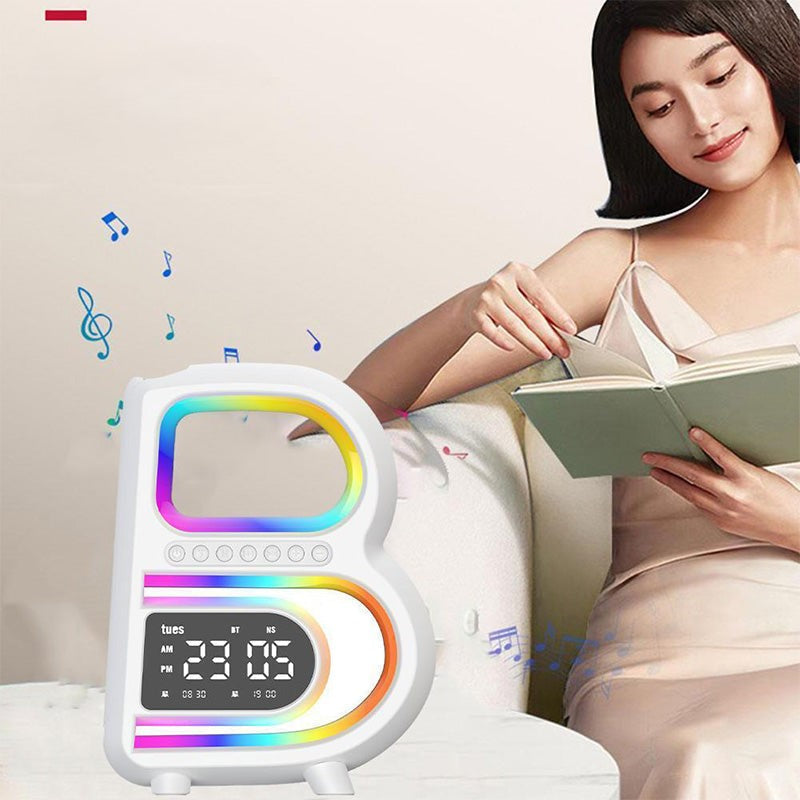 BrightB - Lampe de bureau LED Lettre B avec horloge et étagère