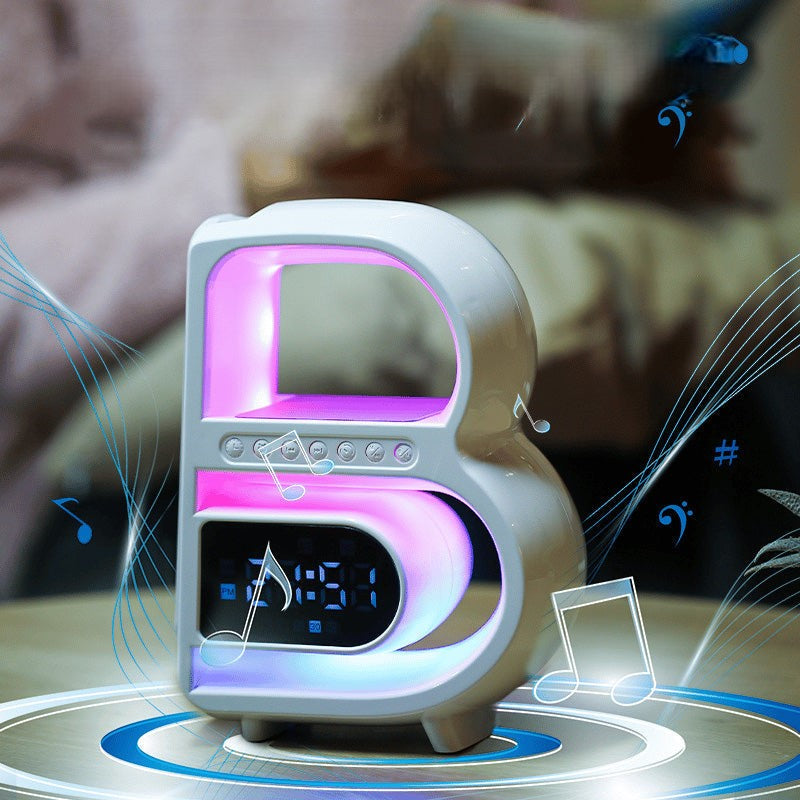 BrightB - Lampe de bureau LED Lettre B avec horloge et étagère