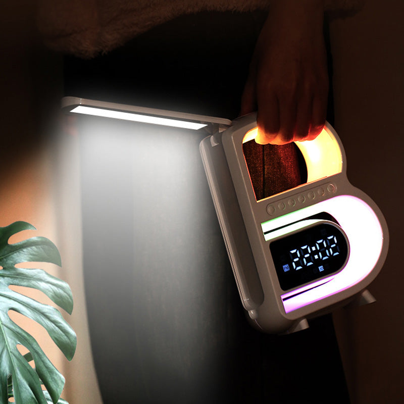 BrightB - Lampe de bureau LED Lettre B avec horloge et étagère