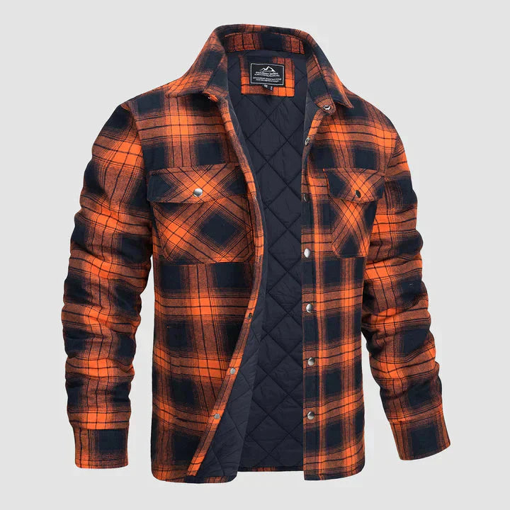 Veste en flanelle pour homme Chemise à manches longues rembourrée à carreaux Manteau à boutons épais Vêtements d’extérieur pour l’hiver