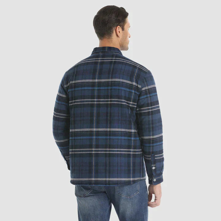 Veste en flanelle pour homme Chemise à manches longues rembourrée à carreaux Manteau à boutons épais Vêtements d’extérieur pour l’hiver