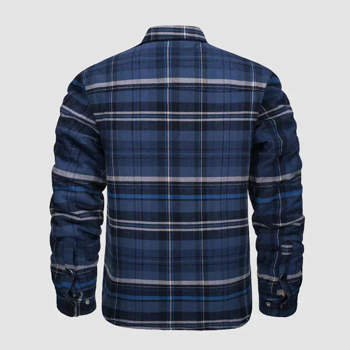 Veste en flanelle pour homme Chemise à manches longues rembourrée à carreaux Manteau à boutons épais Vêtements d’extérieur pour l’hiver