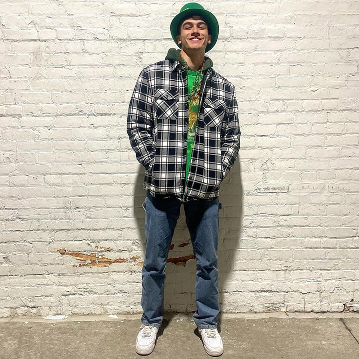 Veste en flanelle pour homme Chemise à manches longues rembourrée à carreaux Manteau à boutons épais Vêtements d’extérieur pour l’hiver