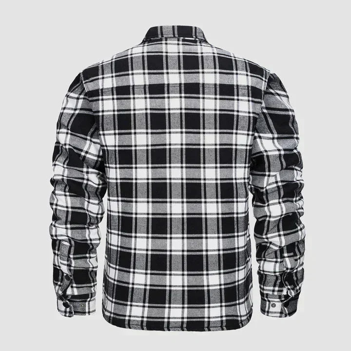 Veste en flanelle pour homme Chemise à manches longues rembourrée à carreaux Manteau à boutons épais Vêtements d’extérieur pour l’hiver