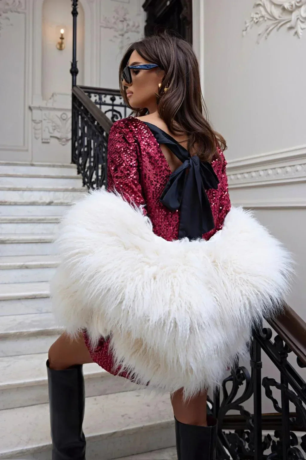 Robe pailletée Frida avec un twist bande