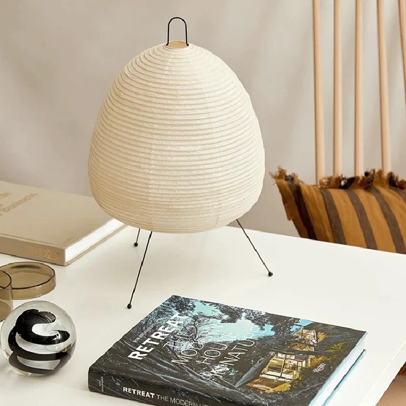 AmbientGlow - lampe de bureau en papier moderne du milieu du siècle