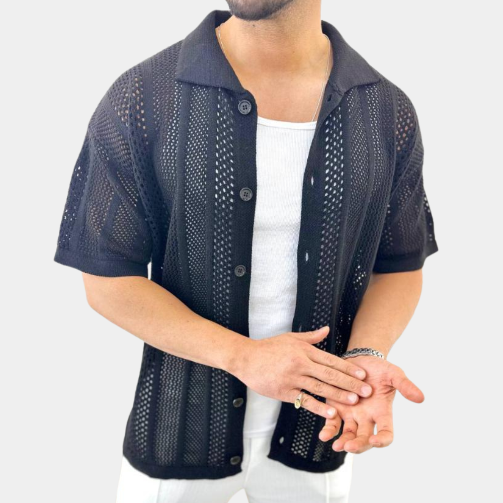 Cardigan homme à manches courtes et fermeture boutonnée Oliver