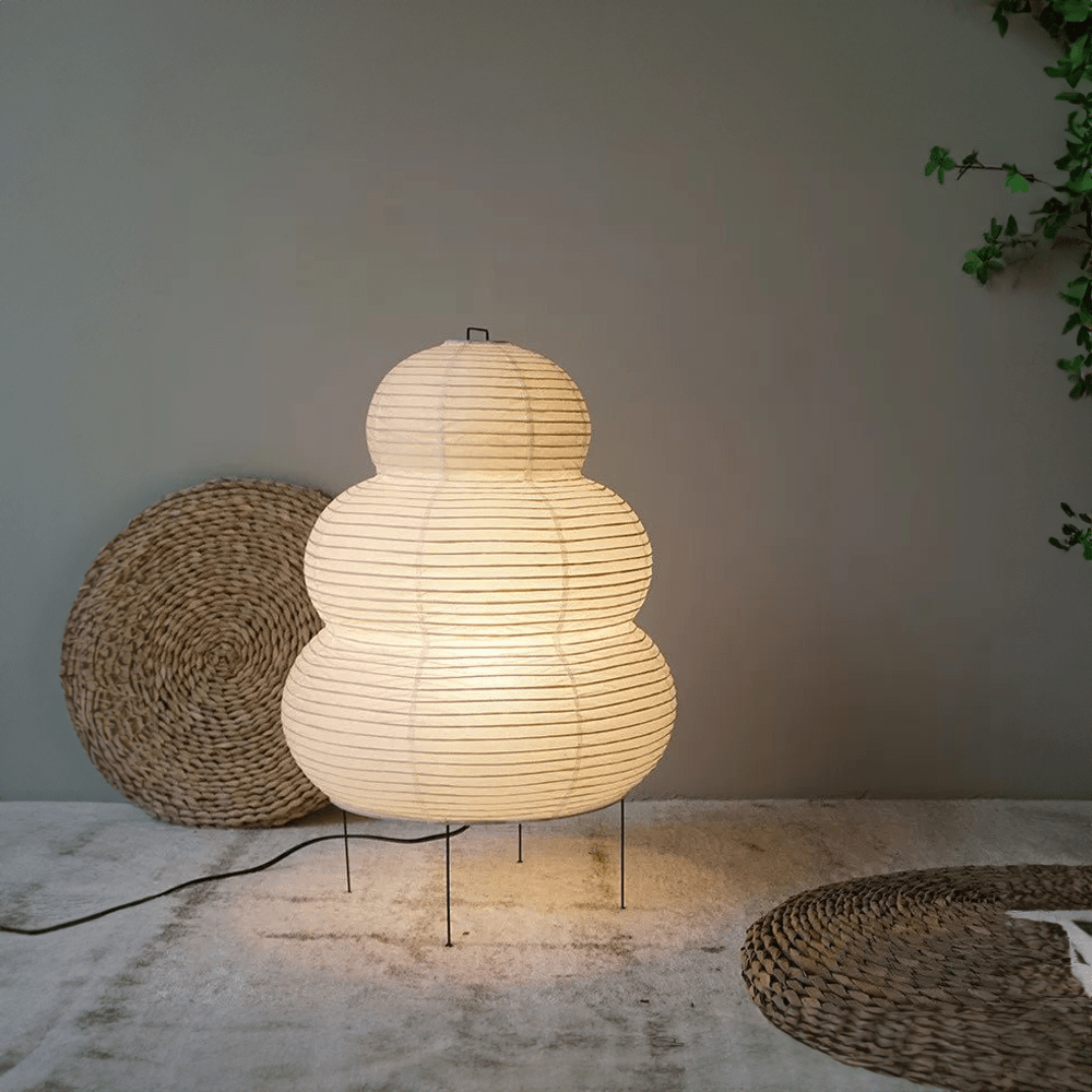 WabiGlow - lampe de sol réglable en papier de riz