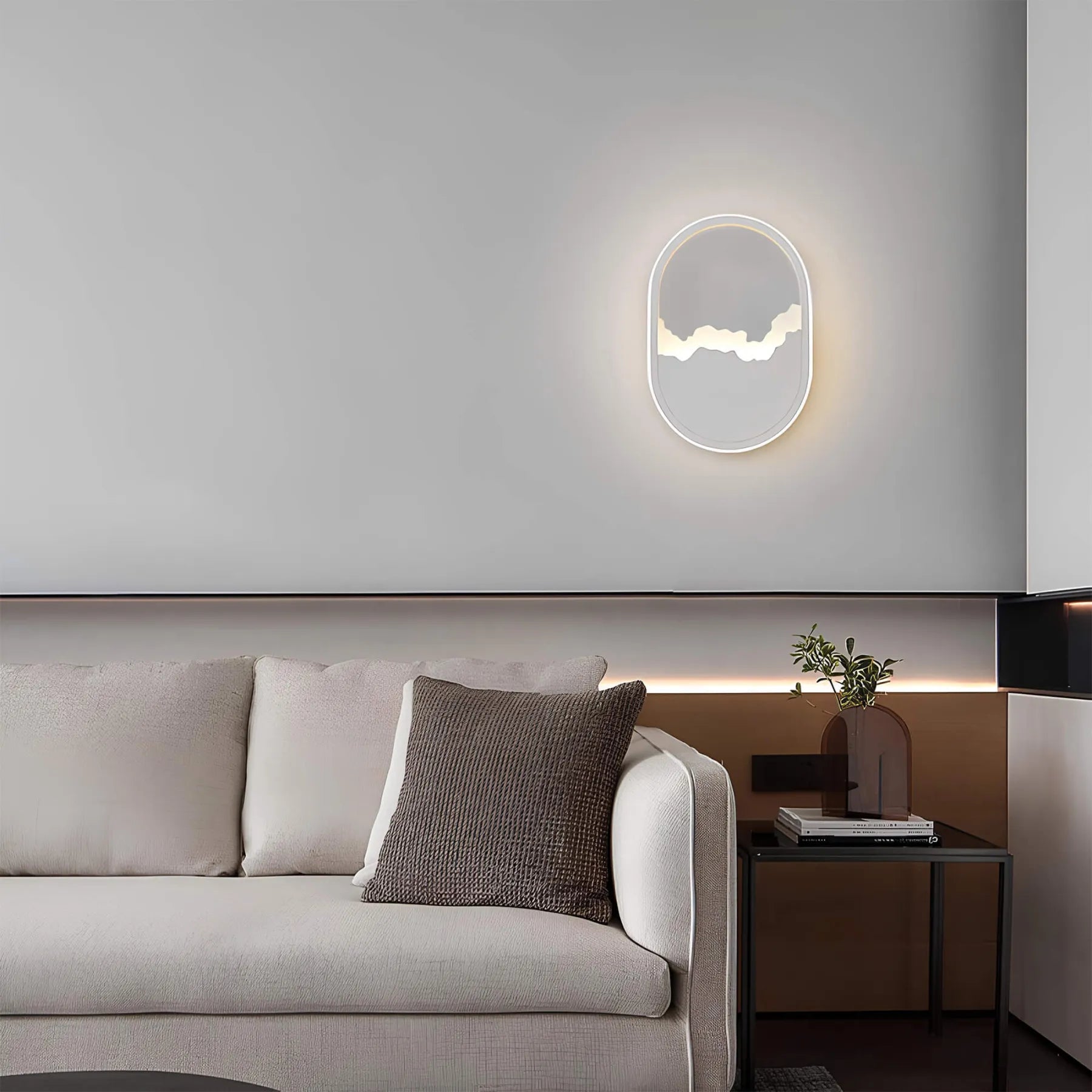 SkyGlow – Applique murale circulaire minimaliste avec découpe en Cloudscape