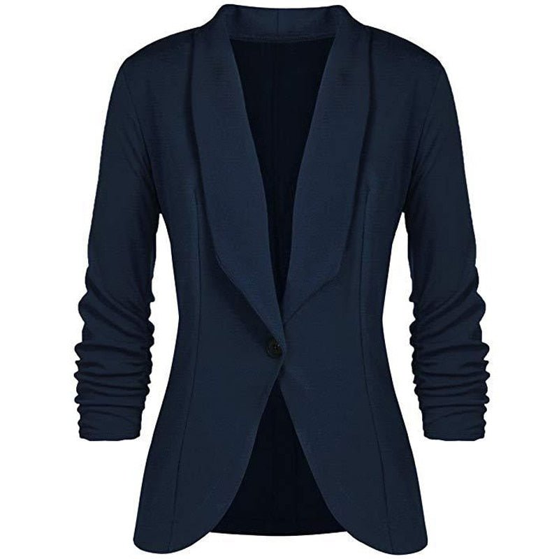 Blazer uni à manches longues intemporel pour toutes les occasions